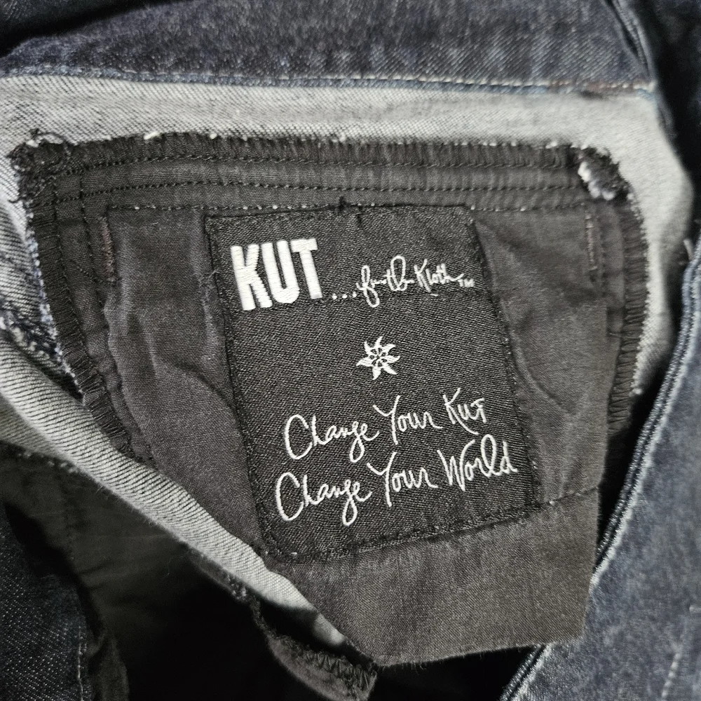 Kut From The Kloth Bermuda Blue Denim Shorts High-rise Size 12 - Picture 7 of 11